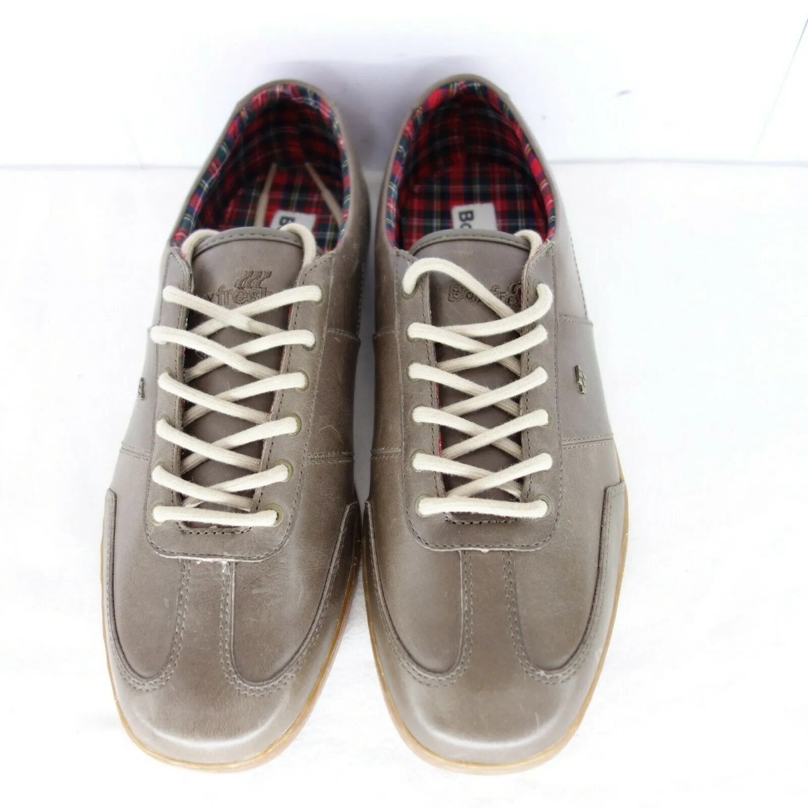 Boxfresh Herren Schuhe Halbschuhe Sneaker Schürer Leder Grau Flach Np 109 Neu - EUR 40