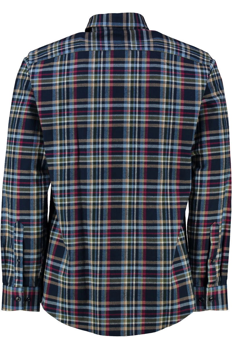 BRAX Light Flanell Hemd Daniel marine kariert Modern Fit Langarm Button-Down