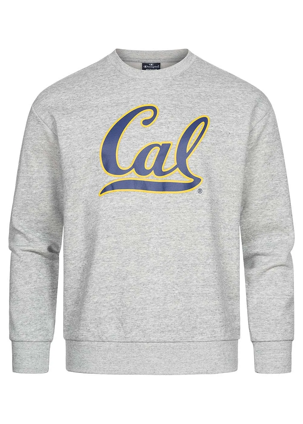Champion Herren College Sweater Pullover California Print hellgrau melange