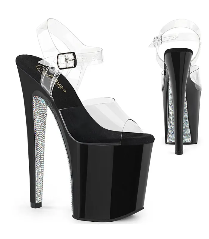 Extreme Plateau High Heels XTREME-808CRS - Schwarz/Silber online günstig kaufen