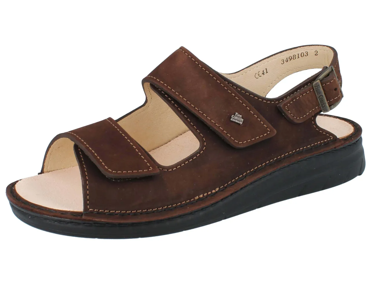 FINN COMFORT Benin Herren Sandale dunkelbraun Fettnubukleder
