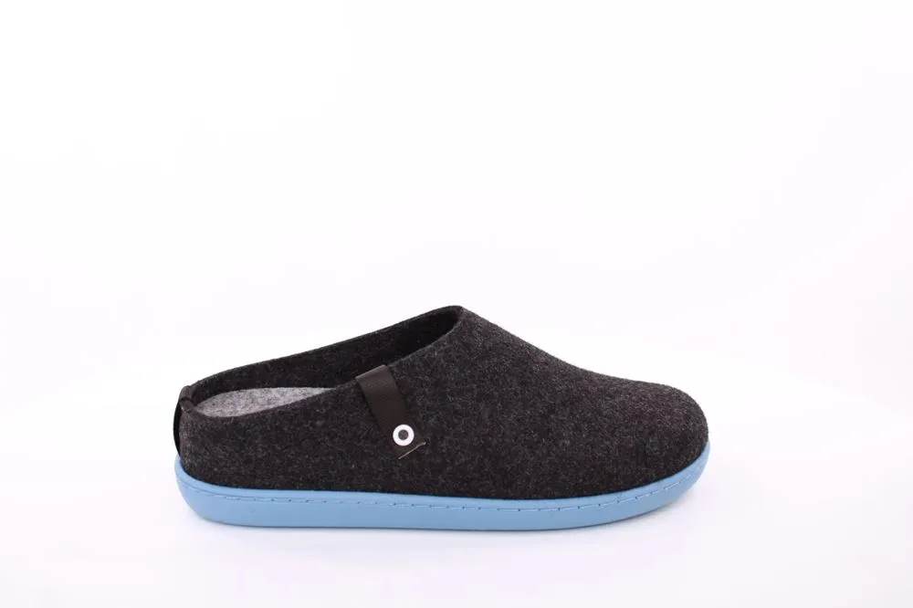 Fuß Bequem Herren Hausschuh Pantolette Wechselfußbett blau, schwarz S23 801/01