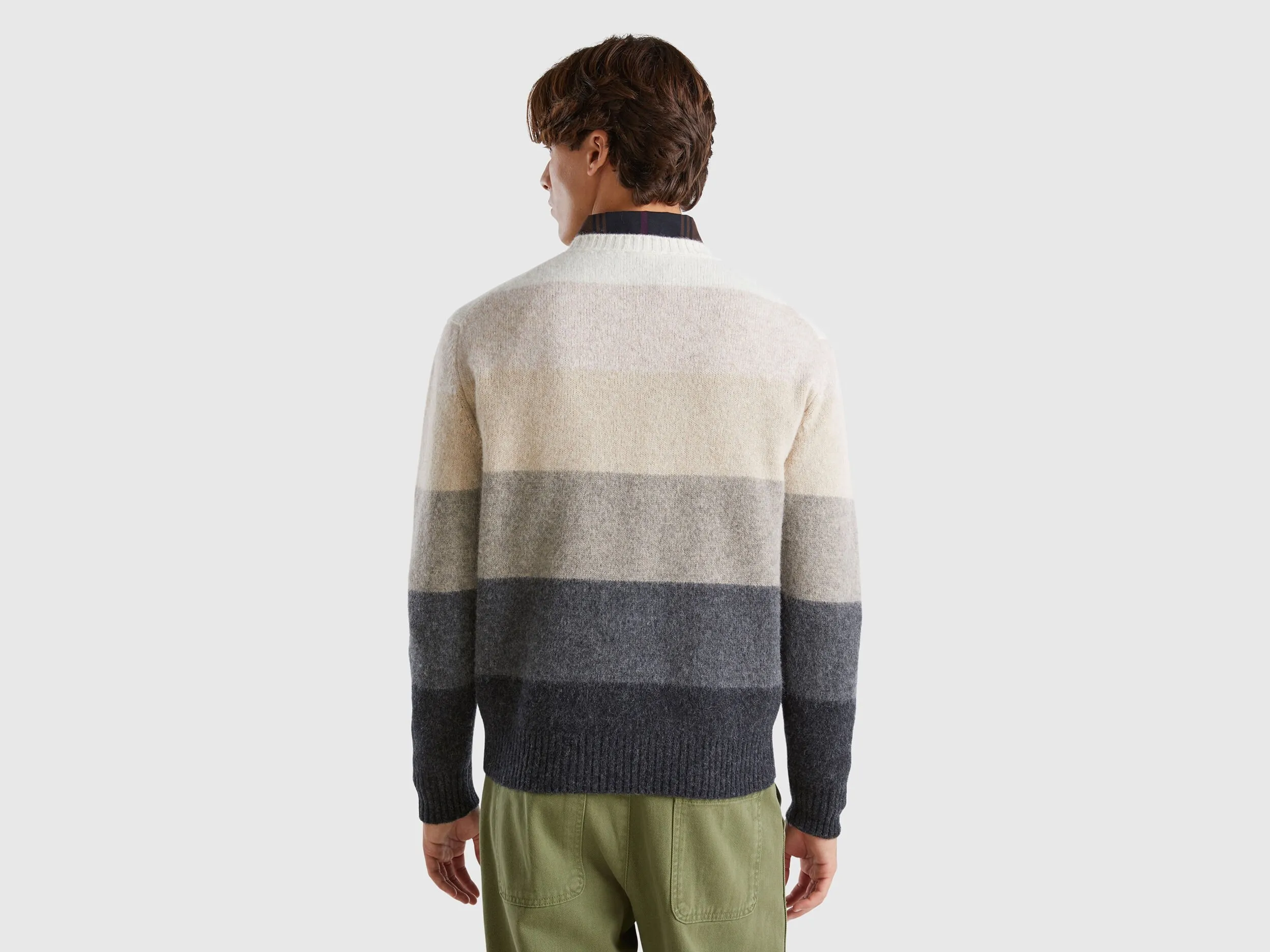 Gestreifter Pullover aus reiner Shetlandwolle
