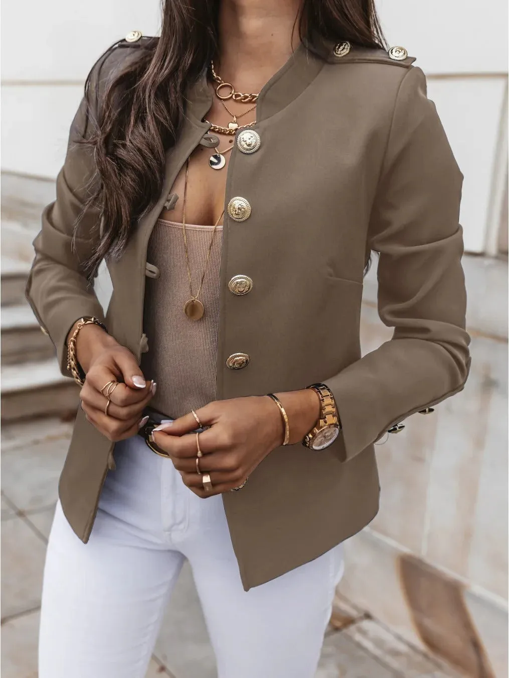 Heidi-Mode | Eleganter Blazer mit Rundhalsausschnitt und langen Ärmeln