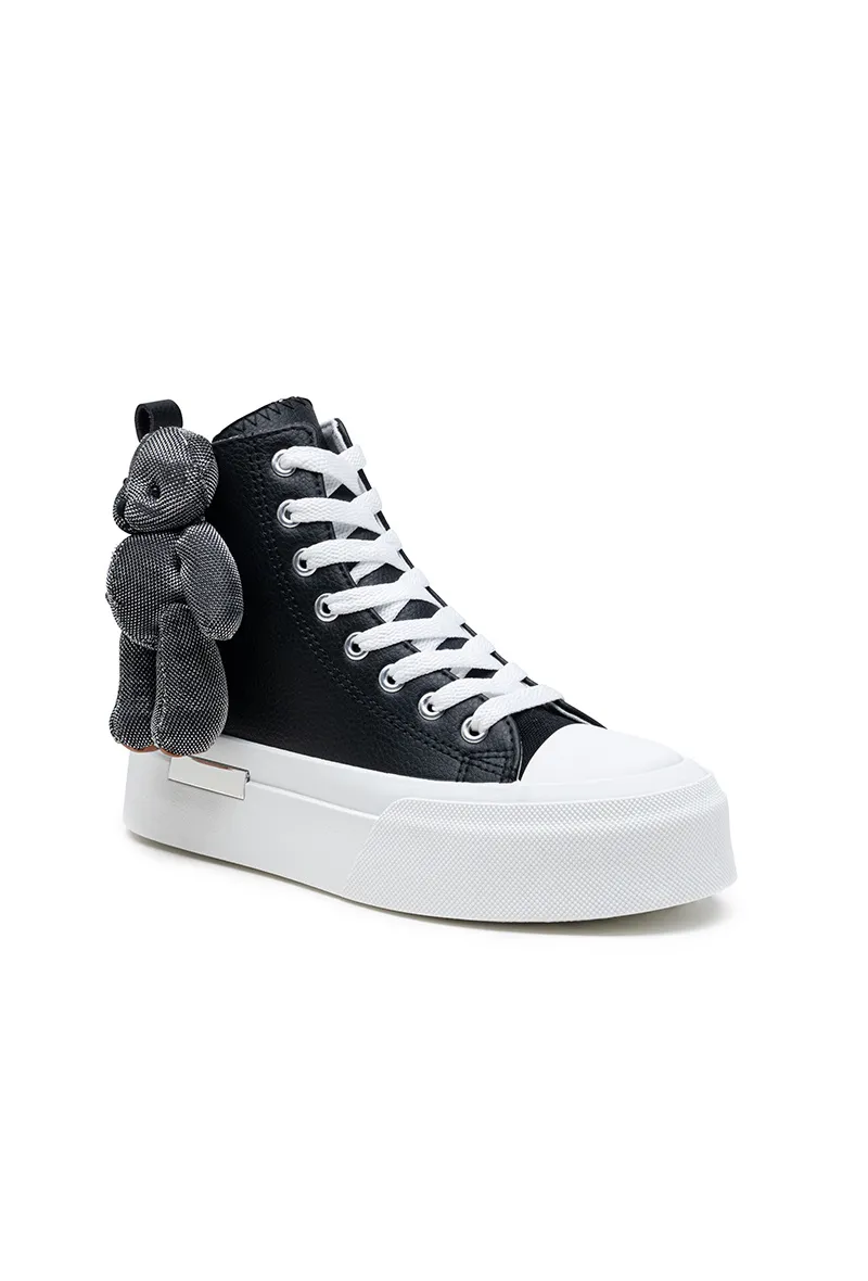 High-Top-Sneaker mit dekorativem Teddybär