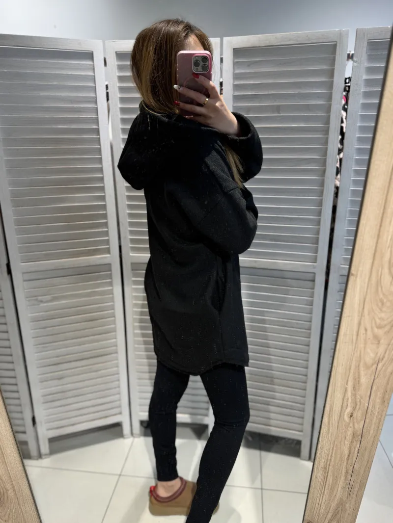 Jacke mit Kapuze in Wolloptik