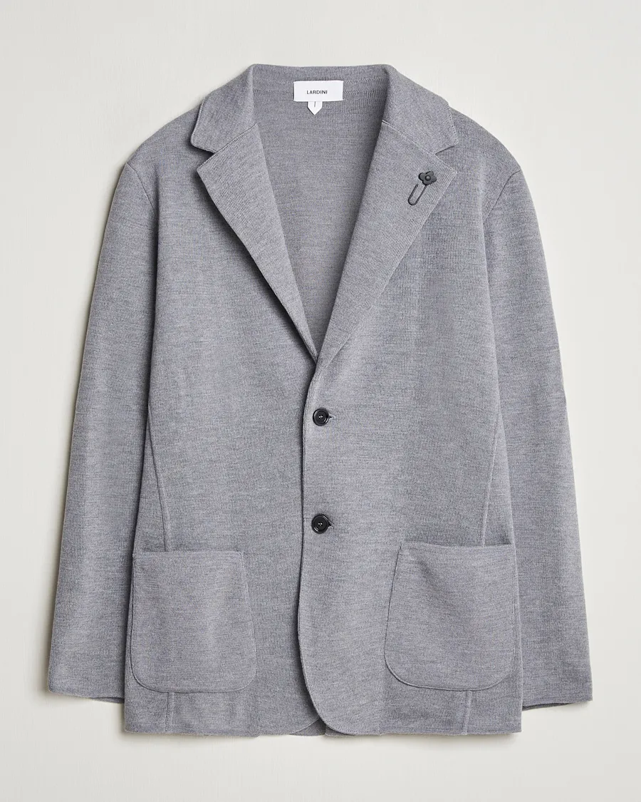 Knitted Wool Blazer Grey
