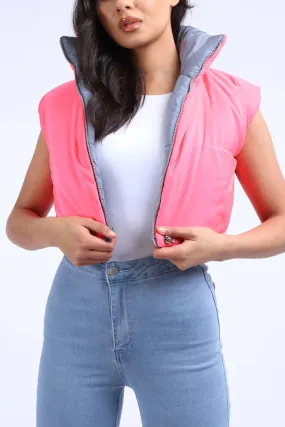 Kurze crop-puffy-jacke, wendbare jacke, wasserabweisende jacke