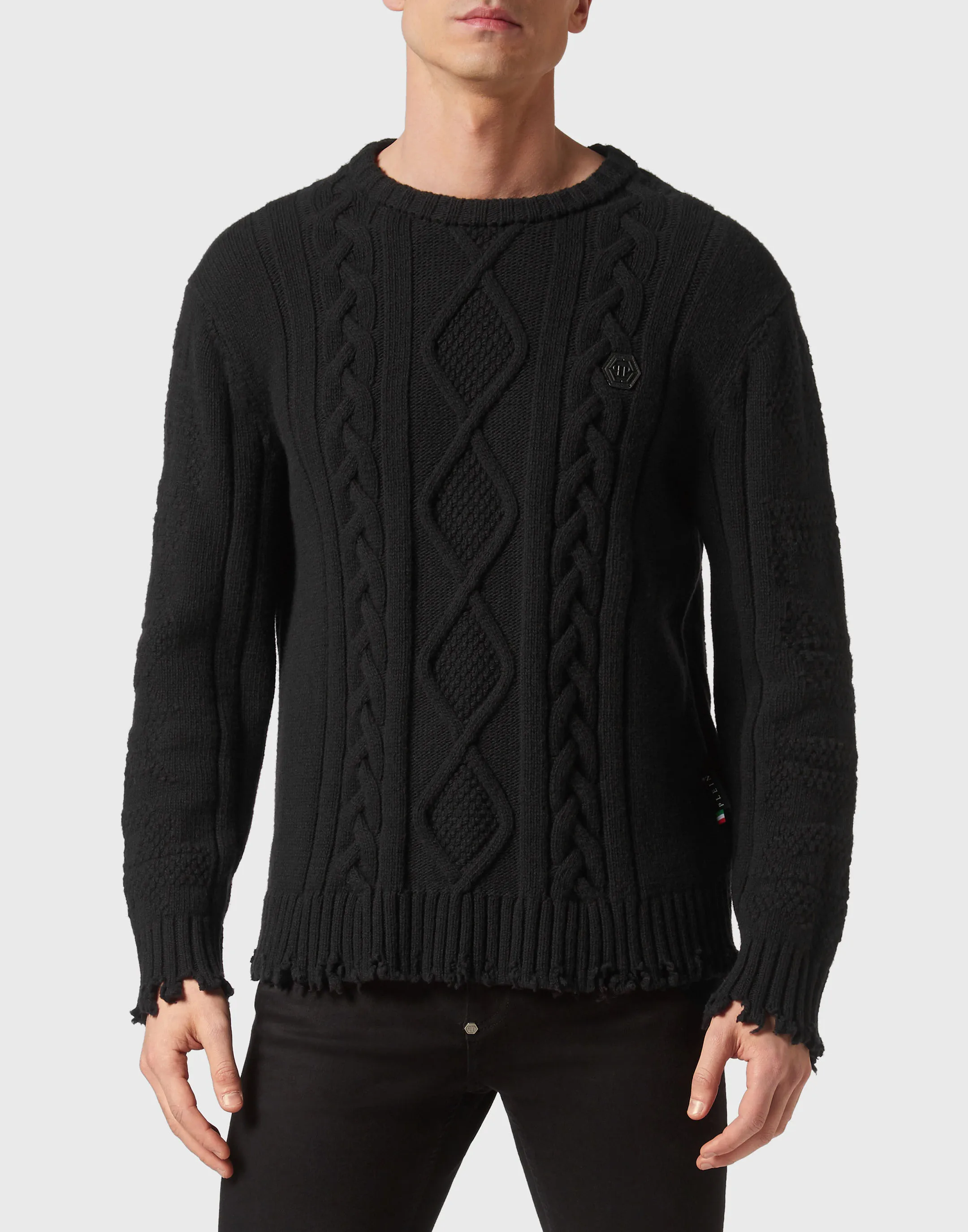 Lambswool Pullover Round Neck LS Skull&Bones