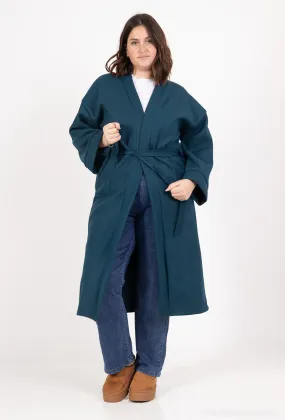 Lange Jacke mit Taschen in Kaschmir-Optik