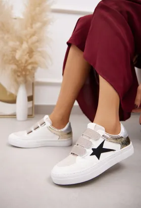 Mehrfarbiger Sneaker mit Klettverschluss und Stern an der Seite