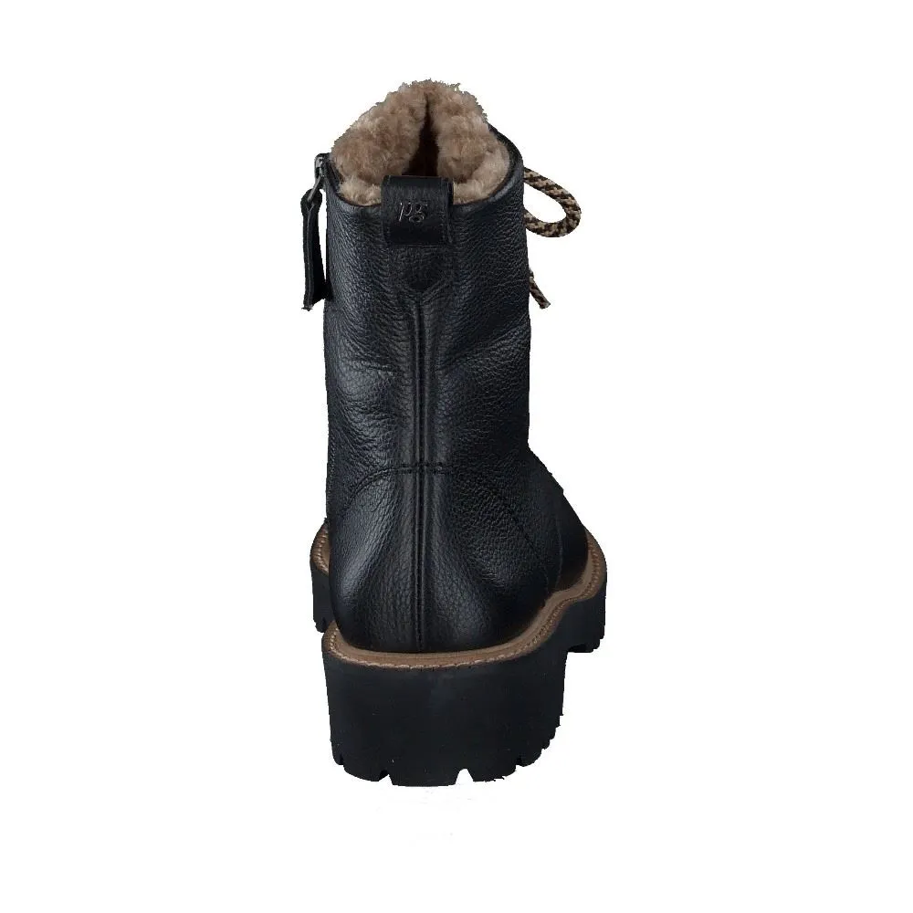 Paul Green Damen Schnürstiefelette Leder Schnürung Reißverschluss SCHWARZ SUPER SOFT 8175-016
