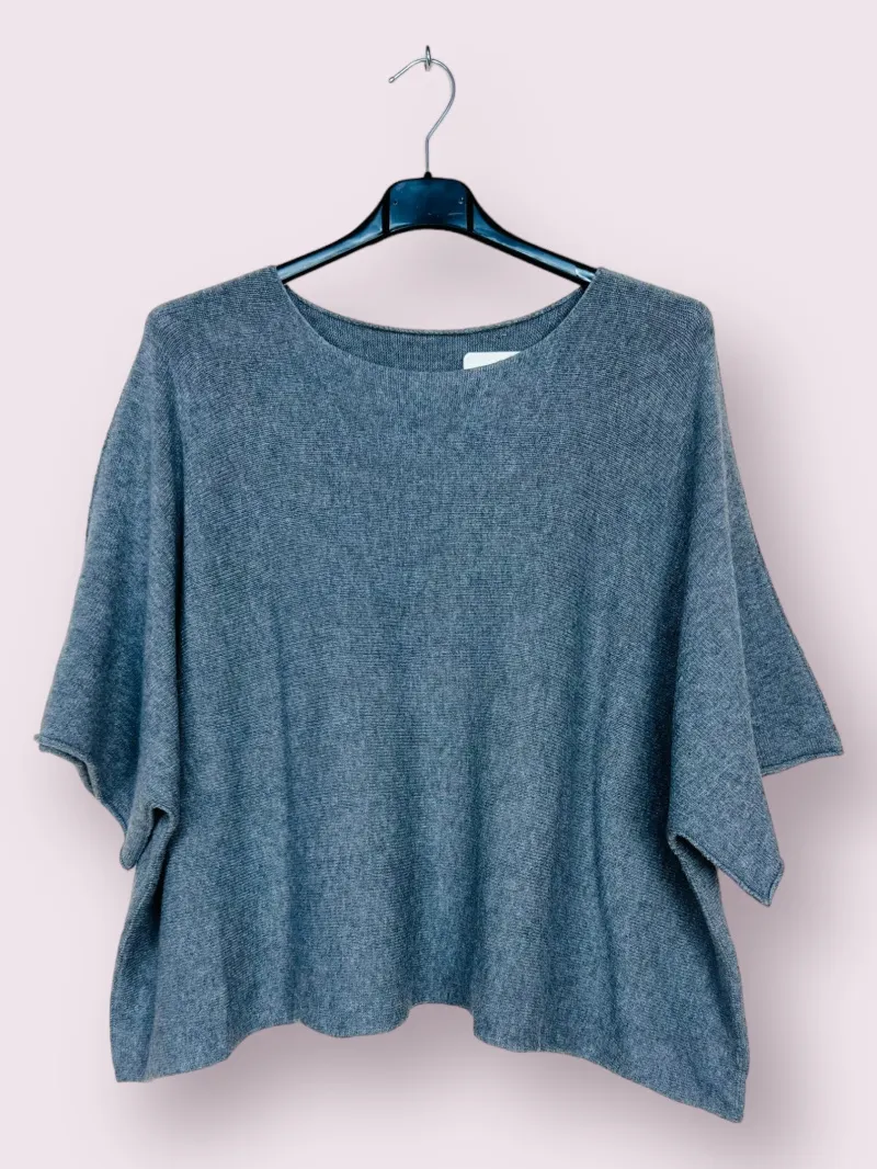 Poncho-Pullover, 3/4-Ärmel