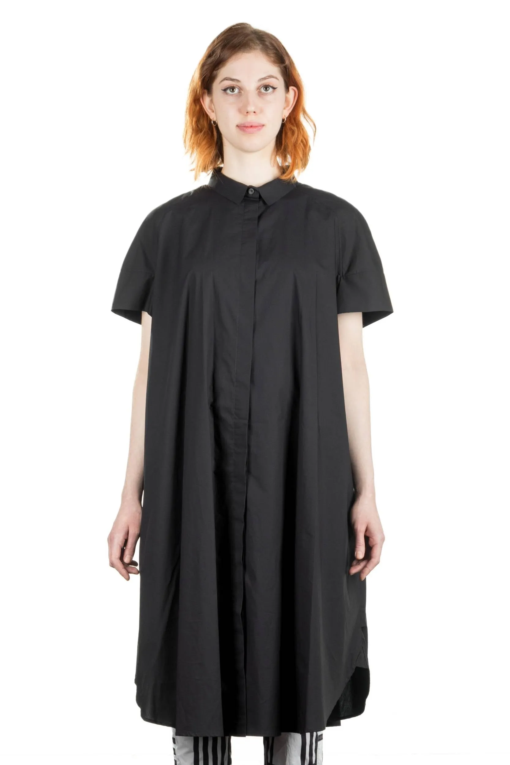 Rundholz Damen Hemd-Kleid Oversized mit Kragen schwarz