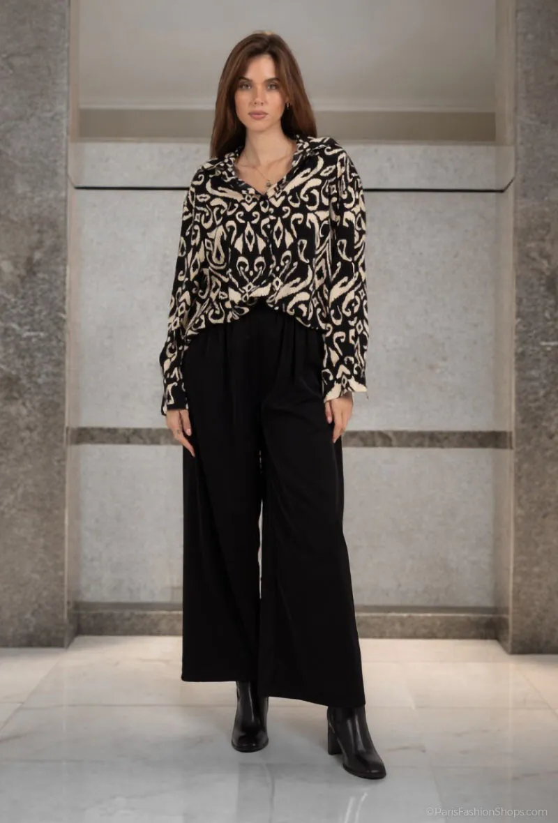 Set aus langärmeligem Hemd und Hose mit originalem Golddruck