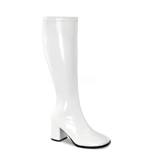 Stiefel GOGO-300WC Weiss Stretch Lack von Funtasma