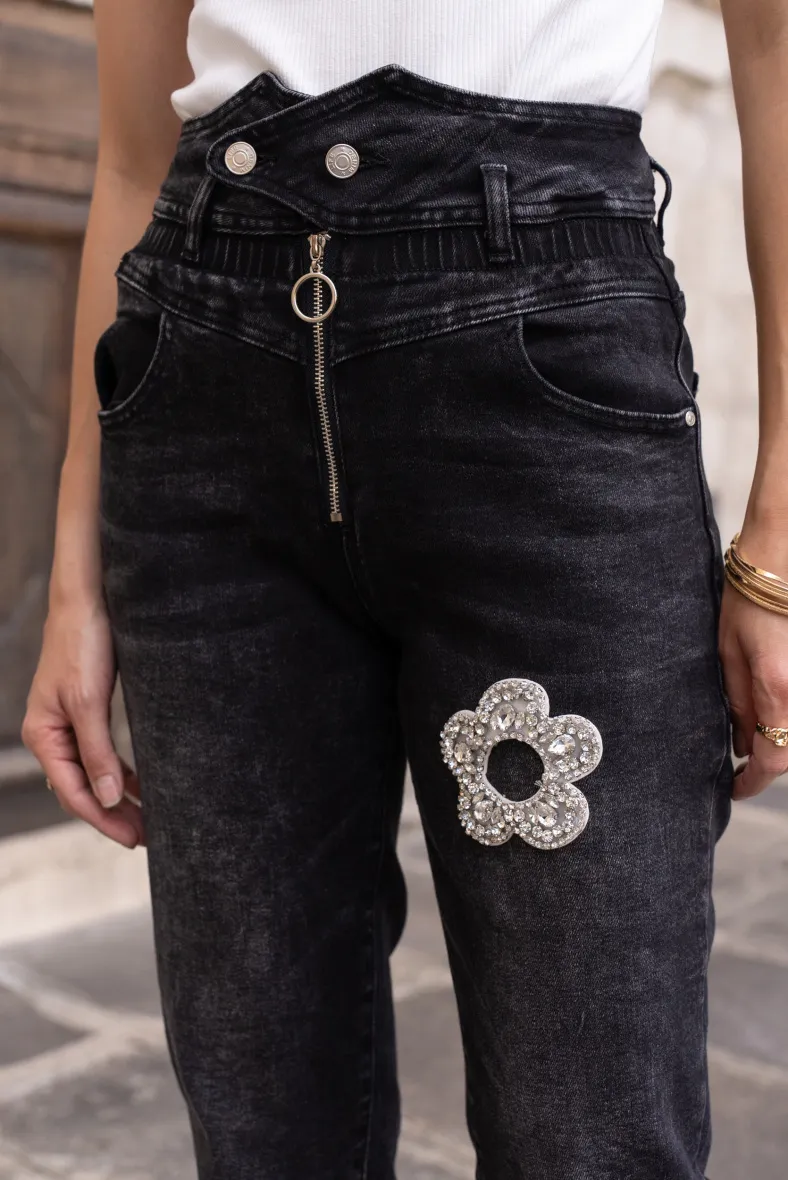Stretch Baggy-Jeans, elastischer Bund