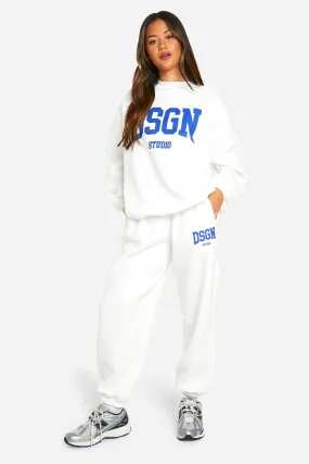 Sweatshirt-Trainingsanzug mit Dsgn Studio Slogan