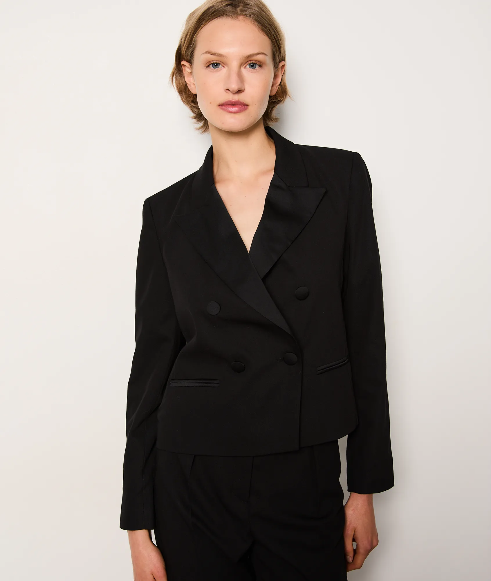 Veste de blazer courte POLYESTER VISCOSE