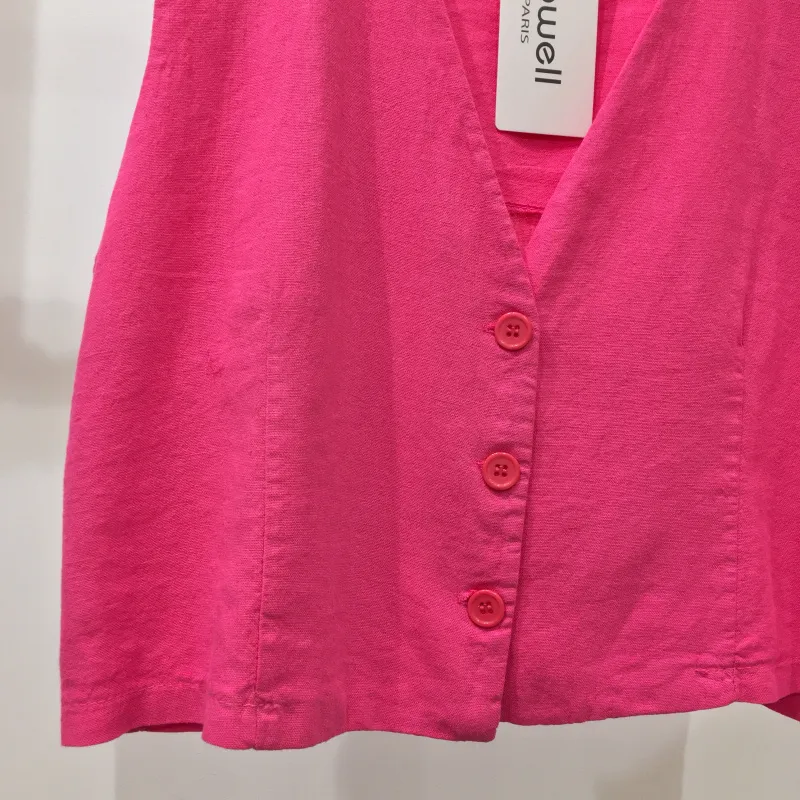 Ärmellose Jacke aus Leinen und Viskose